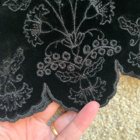 Johnny Was LOVE Uche Cropped Floral Embroidered Wide Leg Velvet Pants LARGE - Picture 11 of 14